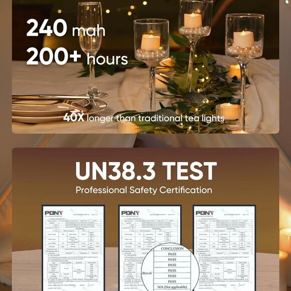 24-Pack Flameless LED Tea Lights Candles Battery Operated, 200+Hour Fake Electri - Picture 4 of 8